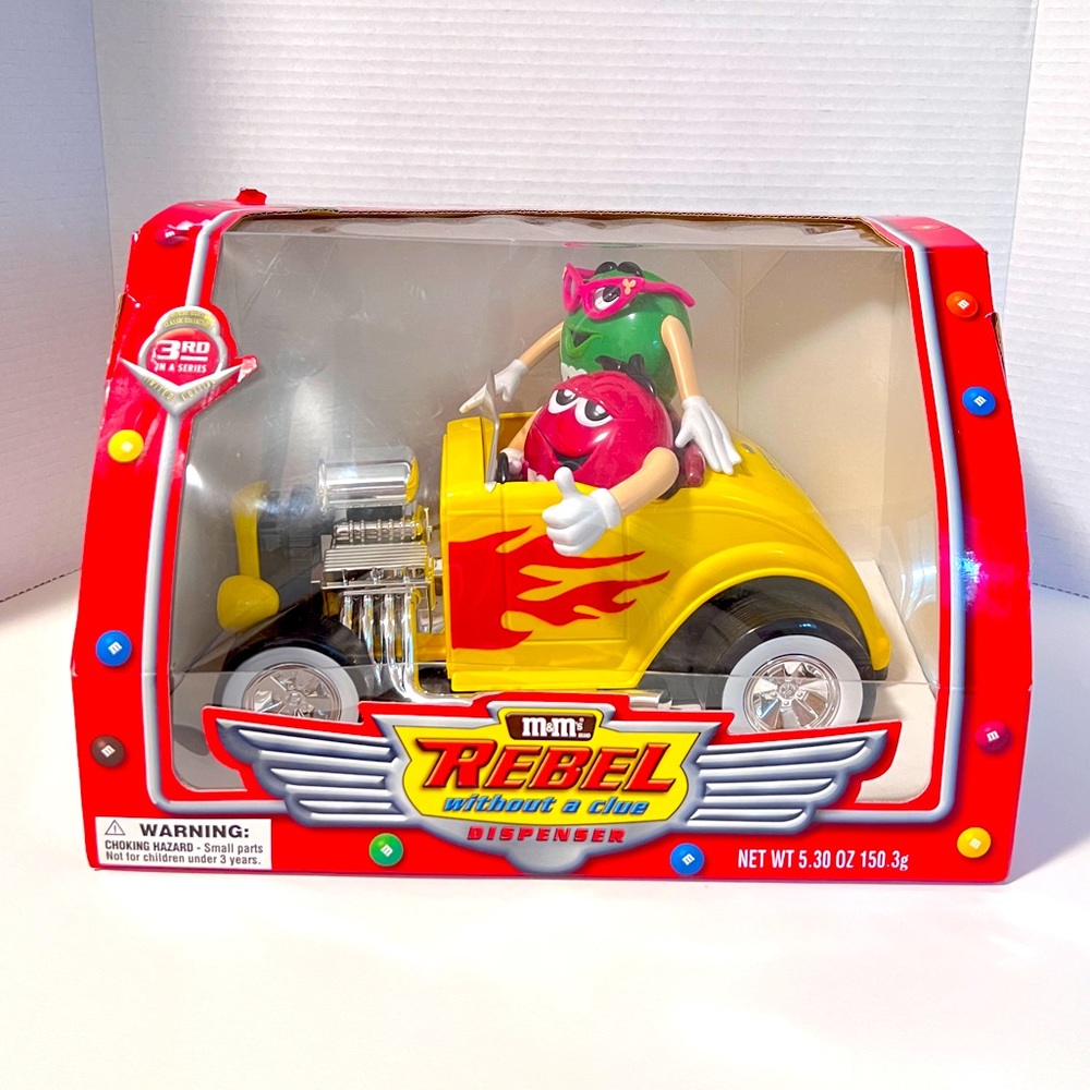Vintage M&M's Candy Dispenser - Rebel Without A Clue - Yellow
